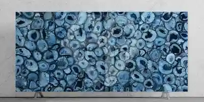 Semi precious blue agate stone slab for luxury interiors
